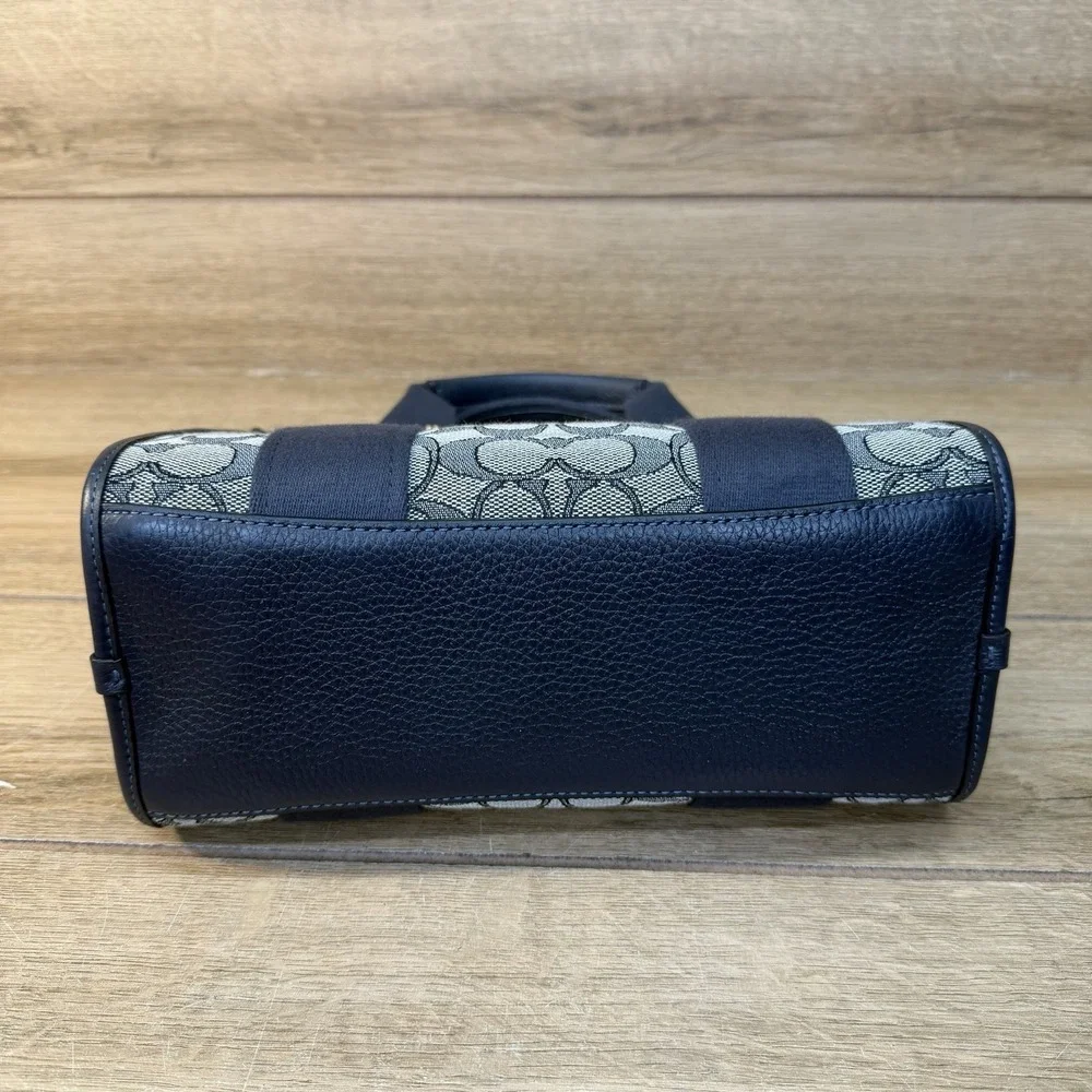 Coach Smith Tote Bag 24 Signature Jacquard Navy Blue Gray Logo CAR78 NO STRAP